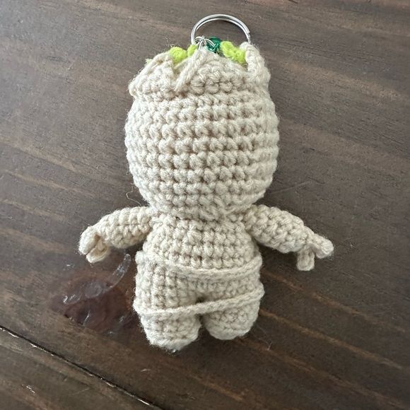 Handmade Crochet I am Groot Keychain - Picture 2 of 2